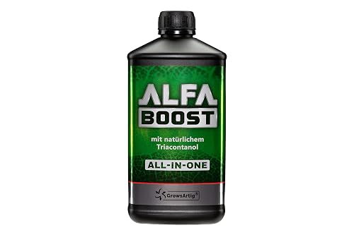 ALFA Boost All-IN-ONE Pflanzen-Booster mit Triacontanol 1 Liter. Für Blüte,