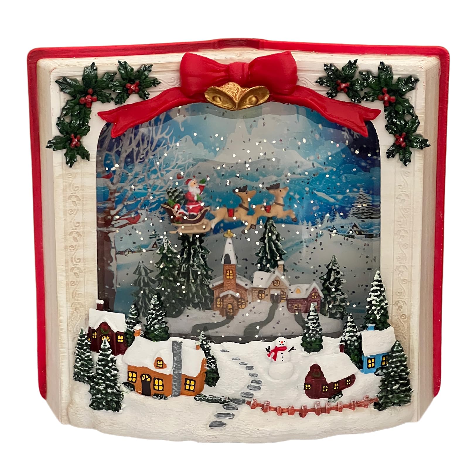 Eightown Snowy Village Snow Globe Lantern Gold And White (Snowy Village)