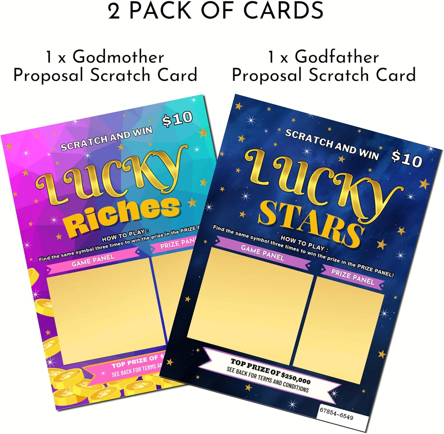 Godparent Proposal Lottery Scratch Off Cards (2-Pack) – Will You Be My Godmother & Godfather Realistic Lottery Scratch Card, Godparent Proposal Idea for Baptism, Christening - Image 2