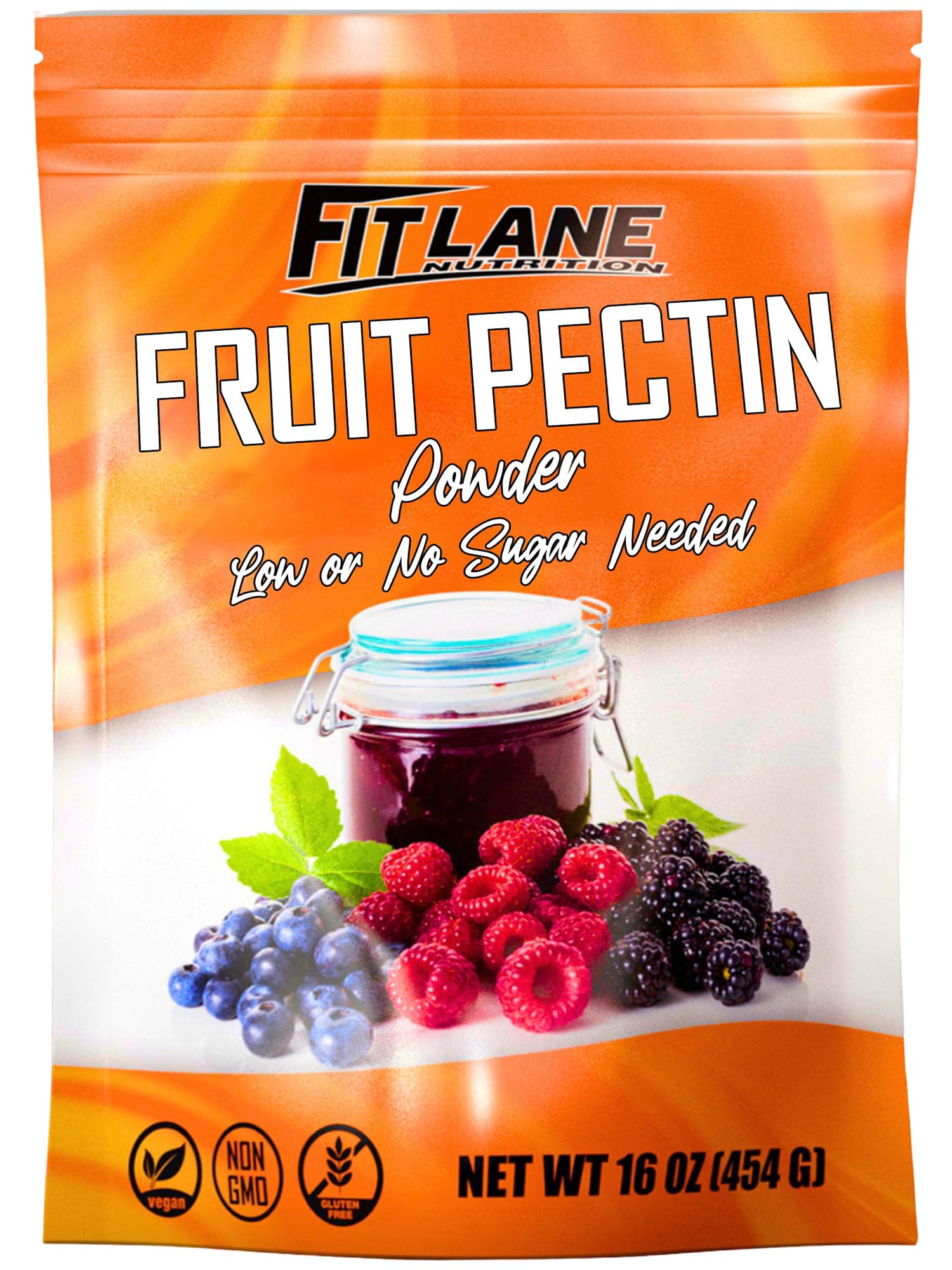 Low Sugar Pectin for Canning Jam and Jellies - Natural, Vegan and NON-GMO - Premium Bulk Ingredient for Jam - 1 lb (16 oz) Value Size Bag by Fit Lane Nutrition