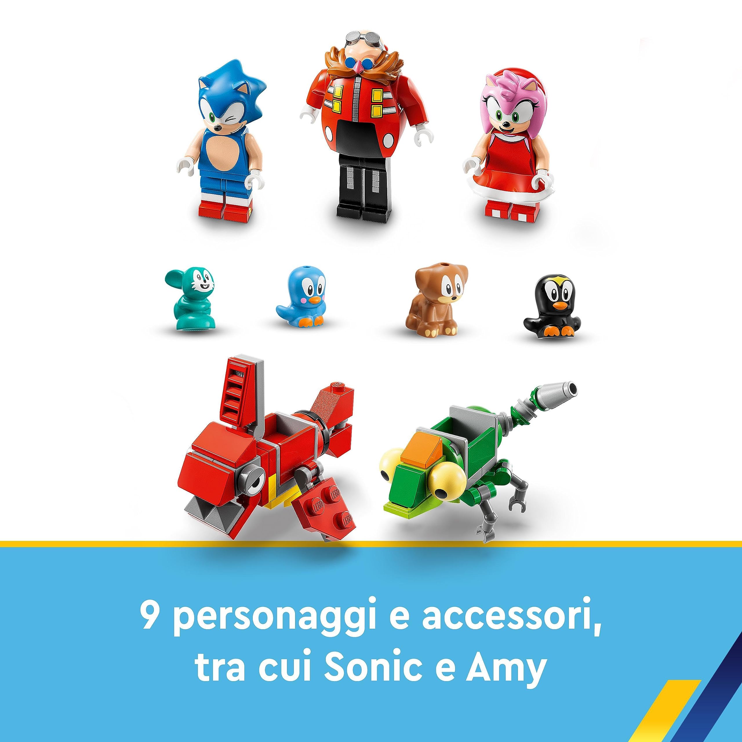 LEGO Sonic the Hedgehog Sfida del Giro della Morte nella Green Hill Zone di Sonic, Gioco da Costruire per Bambini e Bambine con 9 Personaggi tra cui Dr. Eggman e Amy, Idea Regalo di Compleanno 76994