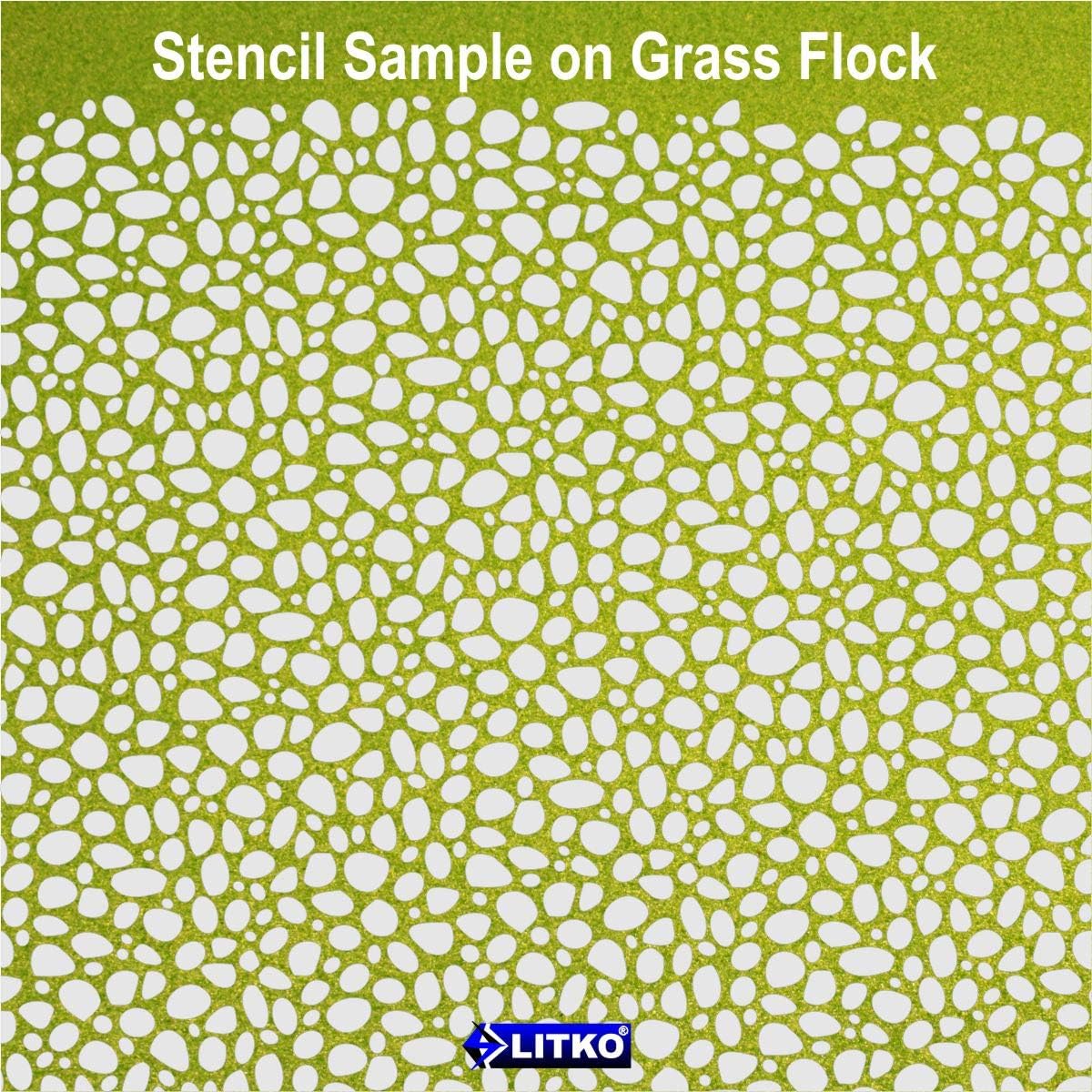 LITKO Terrain Texture Stencil | 0.8mm Micro-Thin Plywood | 12x12 Inch | Cobblestone, Flagstone, Rough Brick & Rough Block Patterns | Compatible with 28–54mm Scale Miniatures (Cobblestone)