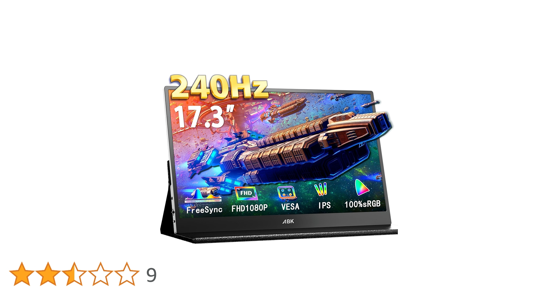【240Hz対応】モバイルモニター　17.3インチ JAPANNEXT モバイルゲーミングモニター 17.3インチ フルHD(1920