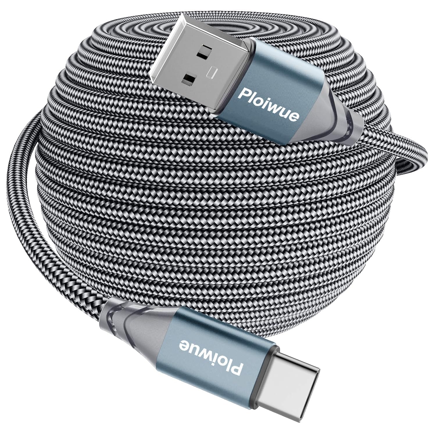 Bardzo długi kabel USB C, 5 m, kontroler PS5, kabel do ładowania, pleciony kabel USB typu C, kompatybilny z modelami Samsung Galaxy S20/S10/S9, Huawei, PS5, Xbox Series X/S, kontrolerem Switch Pro