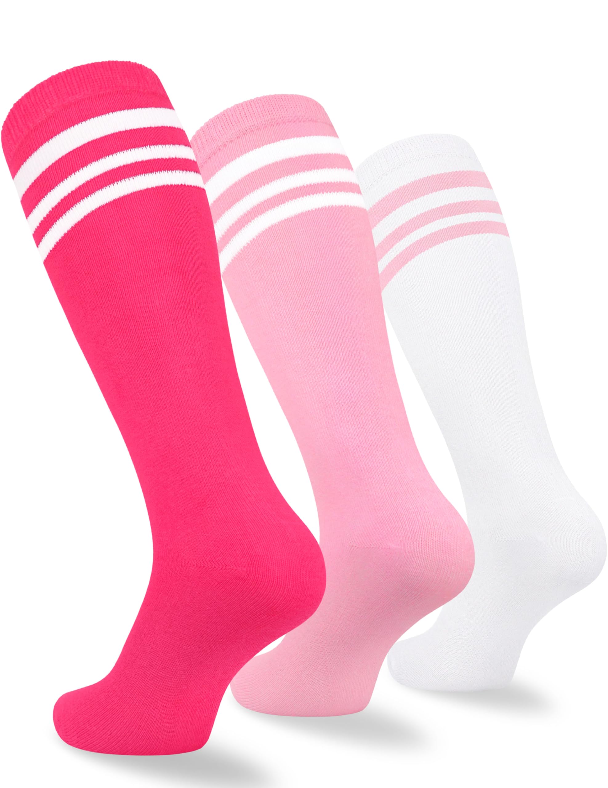 Sarfel 3 Pack Kids Soccer Socks Toddler Baseball Socks Youth Boys Girls Softball Sock Girls Youth Football Sock Team Sports