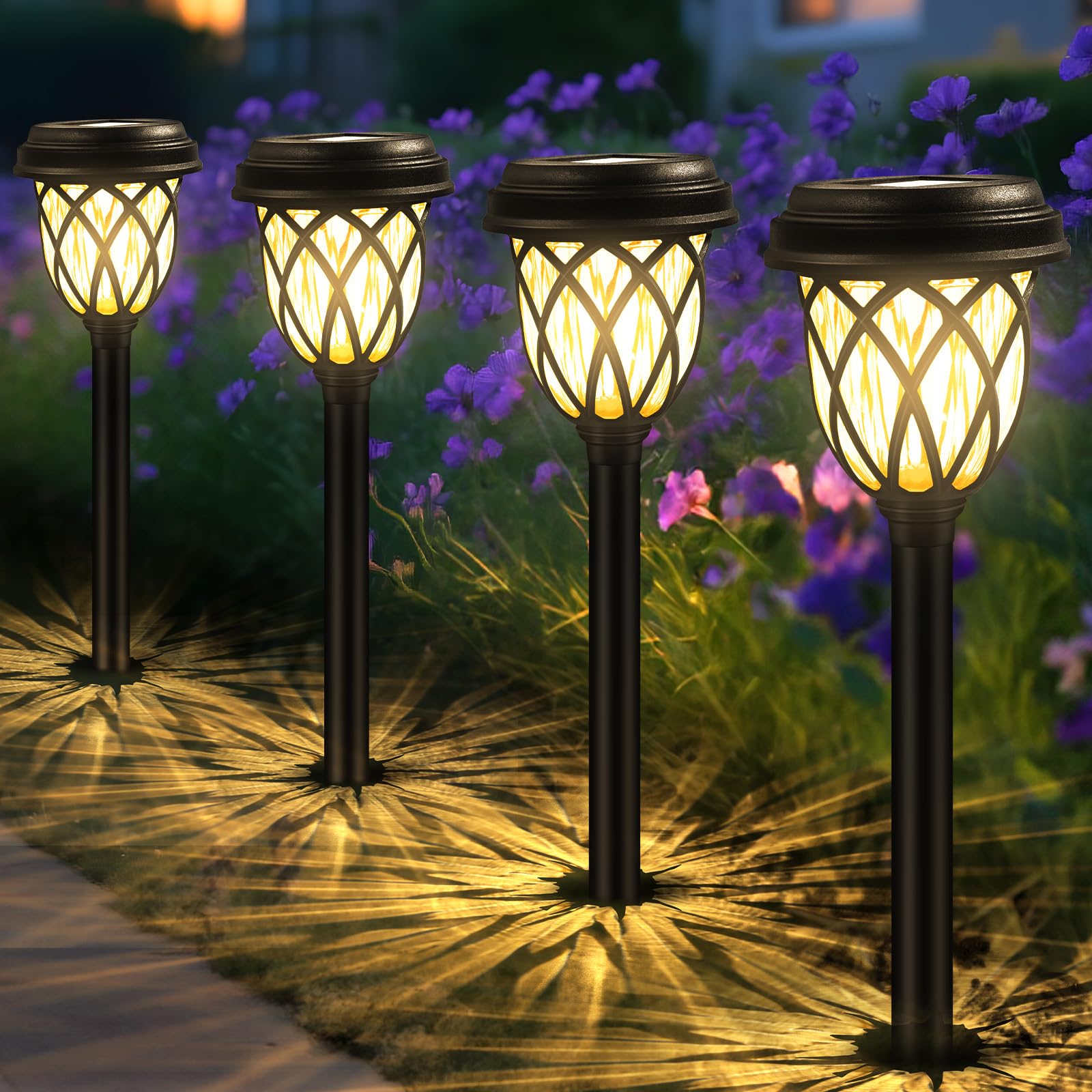 HELESIN Lámparas solares para exteriores, 10 unidades, IP44, resistentes al agua, lámparas solares para decoración de jardín, lámparas solares para exteriores, luces solares de jardín para iluminación