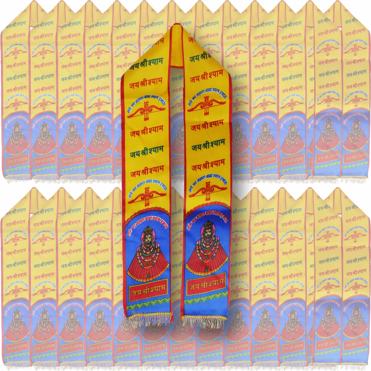 Jai Shri Shyam Unisex Dupatta Pack of 25 pc. mix colour (60x5 inch Approx)-image-26
