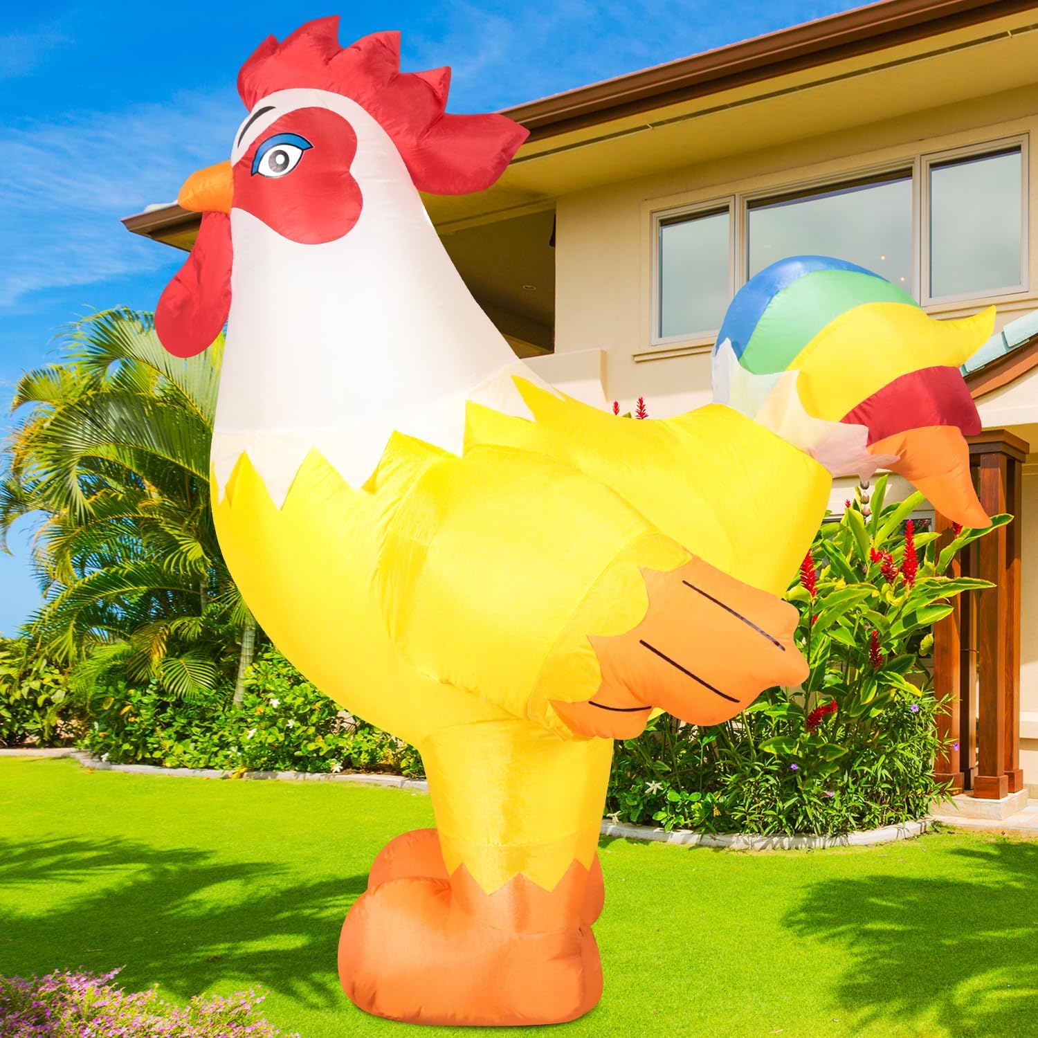 DeeKom 6FT Christmas Rooster Inflatables Blow up Animals