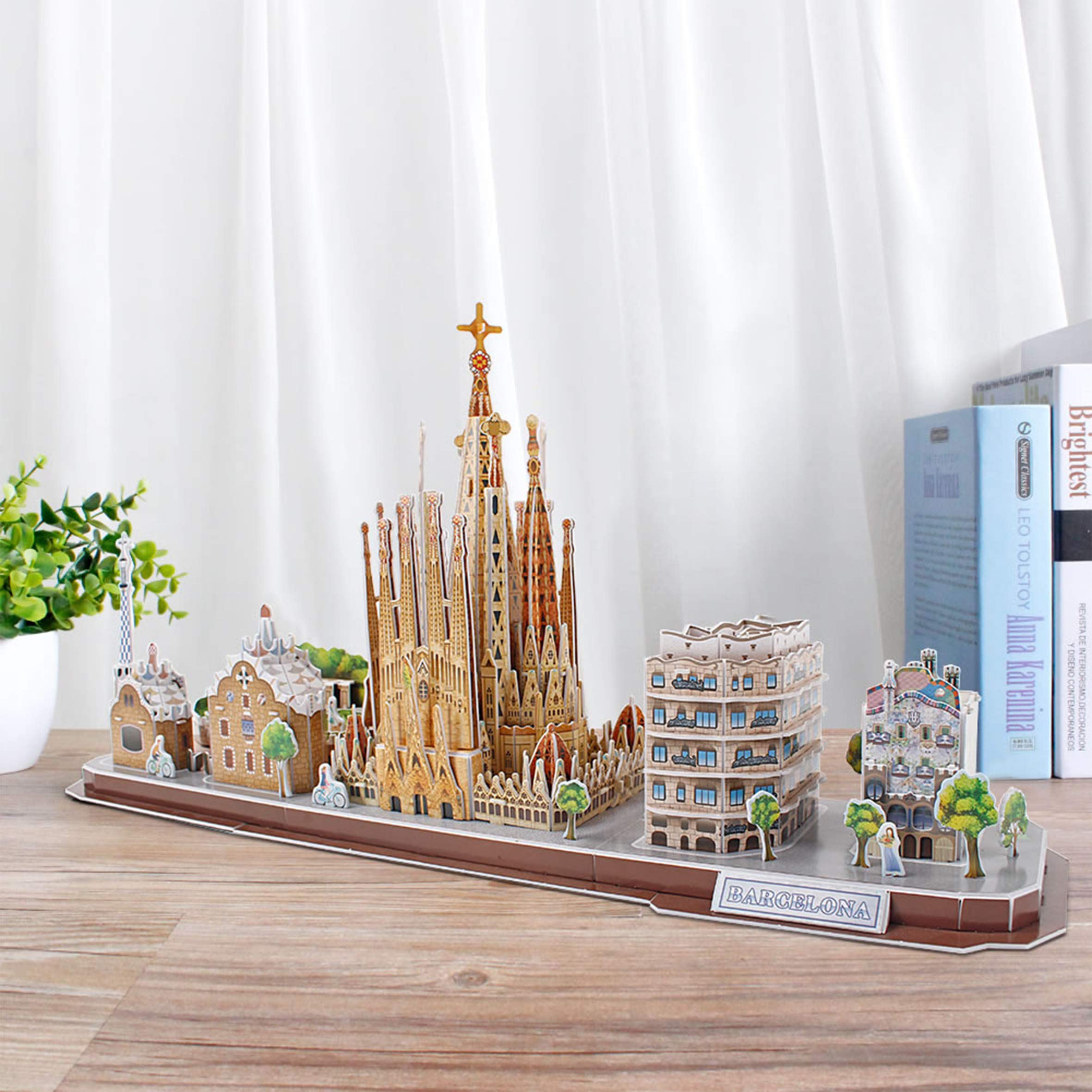 Puzzle 3D - Barcelona Cityline | Puzzle 3D Niños Y Adultos | Maquetas para Montar Y Construir | Puzzles 3D | Maquetas para Construir Adultos Y Niños | 186 Piezas | Regalo Niño 8 Años