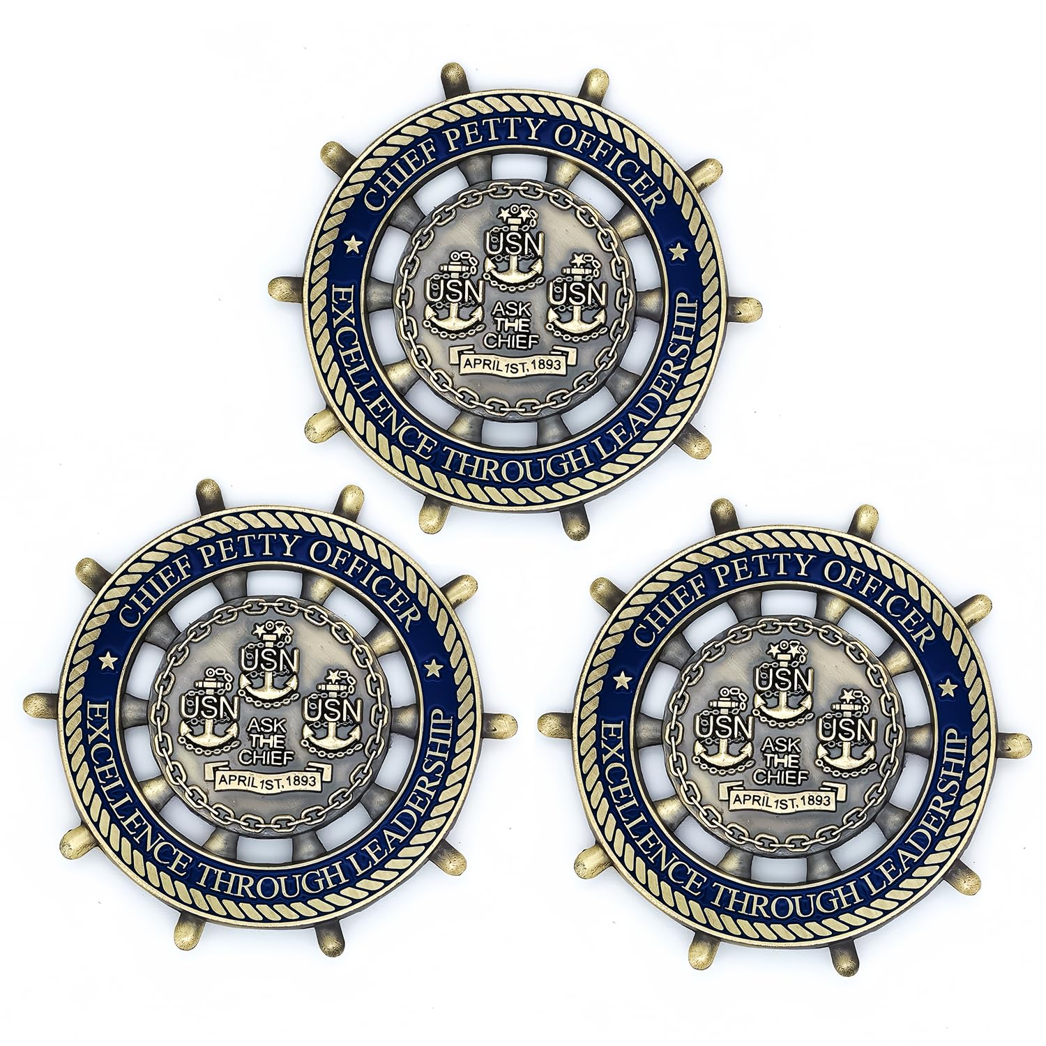 USA Value Challenge Coin Sailor's Creed Military Coin (Pack of 3)