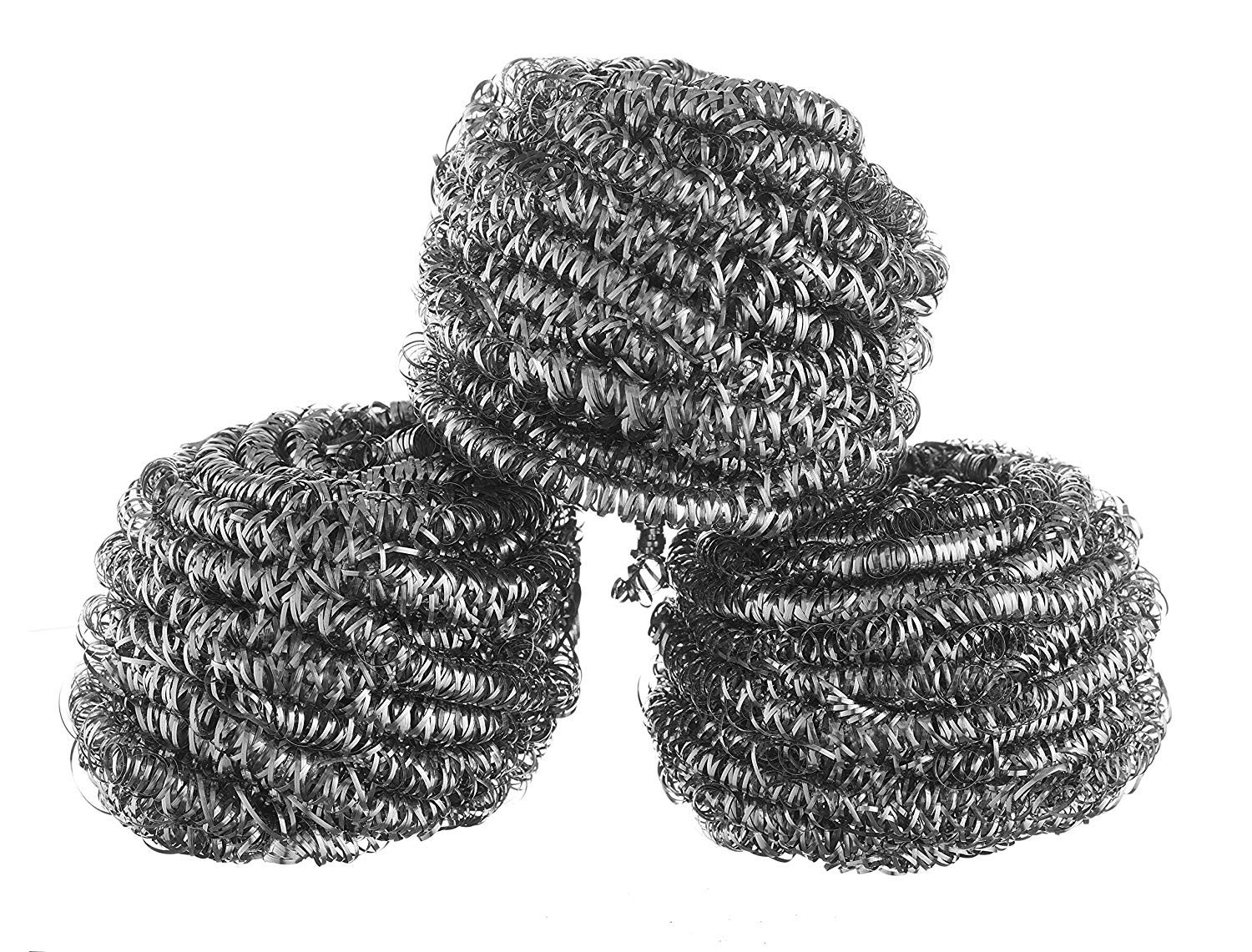 Stainless Steel Sponges Scourer, Steel Wool Scrubber, Scrubbing Scouring Pad for Pots, Pans and Ovens Great for Kitchen, Bathroom, Outdoors by EcoQuality (48)