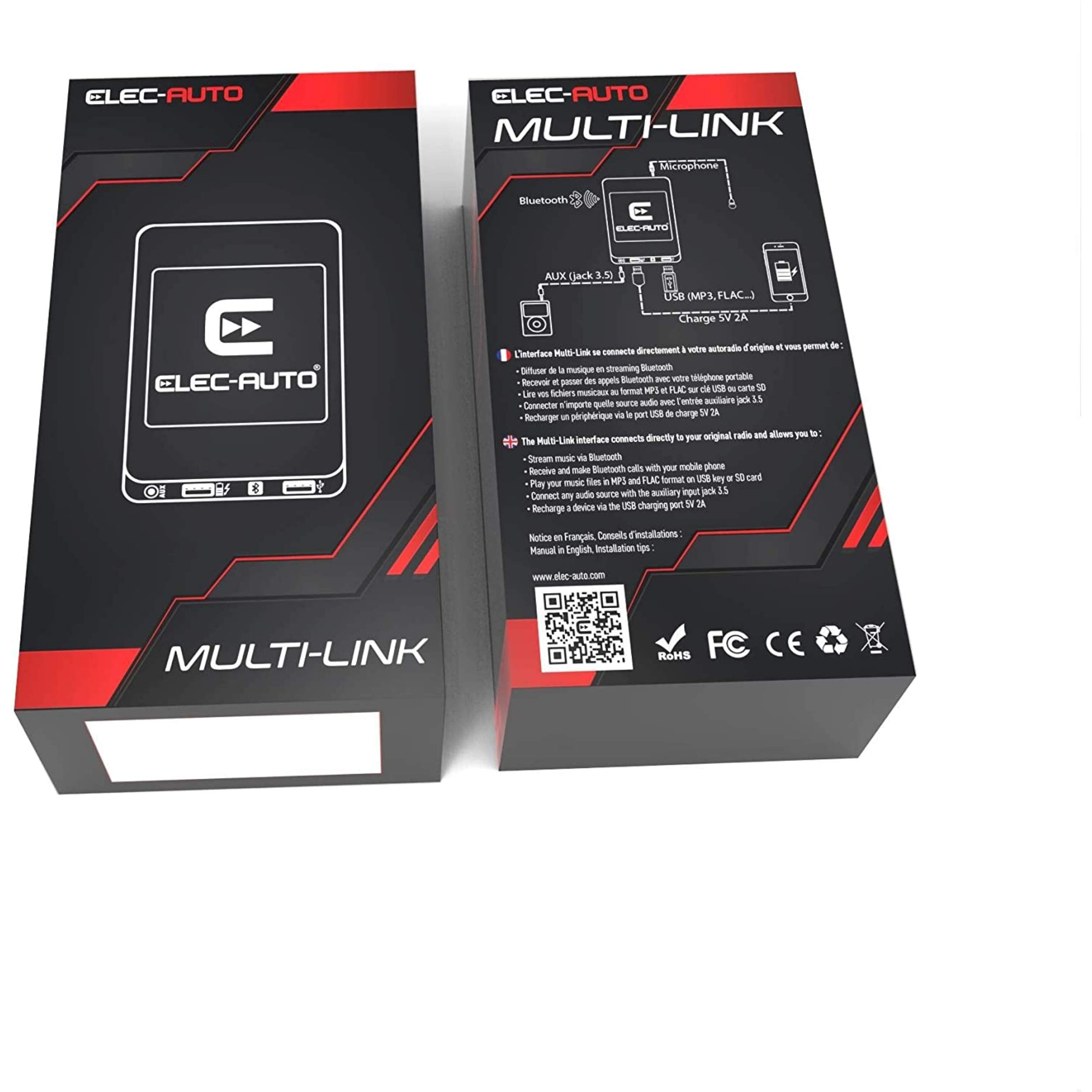 Interfaz Bluetooth - USB MP3 - Auxiliar para el Coche Renault | Kit de transmisión de Audio a Manos Libres | Cargador | Jack Jack | Carcasa Oculta | Accesorio para la Radio del Coche | Accesorio para