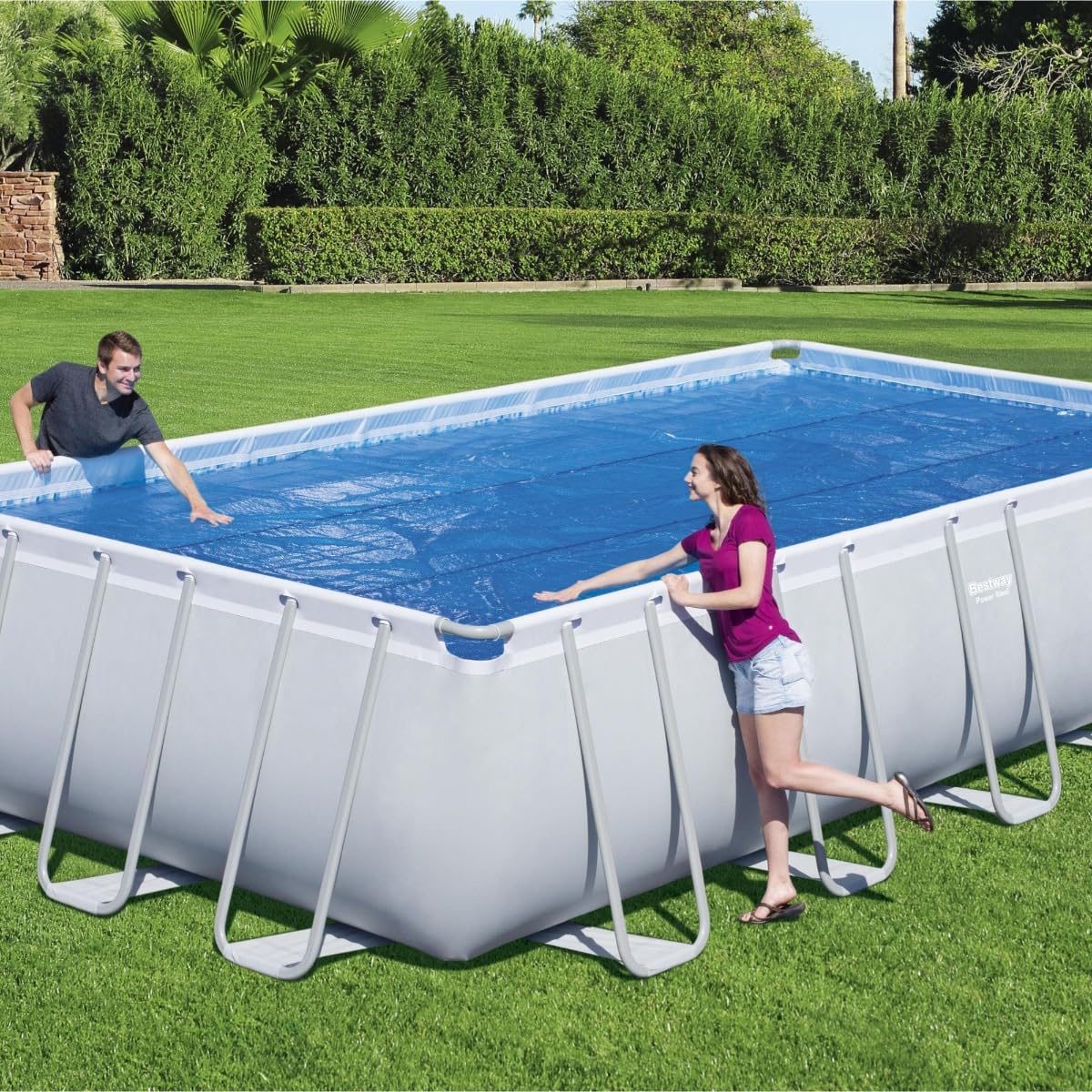 BESTWAY Cobertor Solar Rectangular 703x336 cm para Piscinas Rectangulares de 640x274 cm Azul