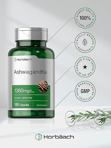 Miniatura 5 de Horbäach Suplemento Ashwagandha | 180 cápsulas | para mujeres y hombres | Extracto de raíz de hierbas | Sin OMG, sin gluten
