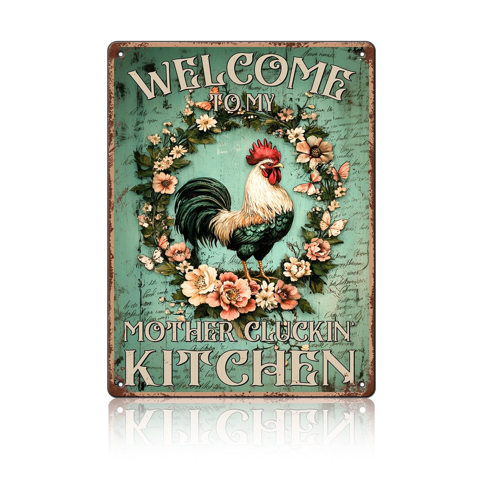 Kwqdozf As Pic Funny Chicken Coop Sign Chicken Flower Welcome To My Mother Cluckin Mother'