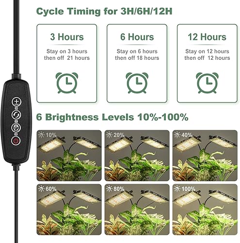 Miniatura 9 de LORDEM Luz de cultivo de plantas con soporte, lámpara de plantas de espectro completo de 150 W para plantas de interior, lámpara LED de pie con
