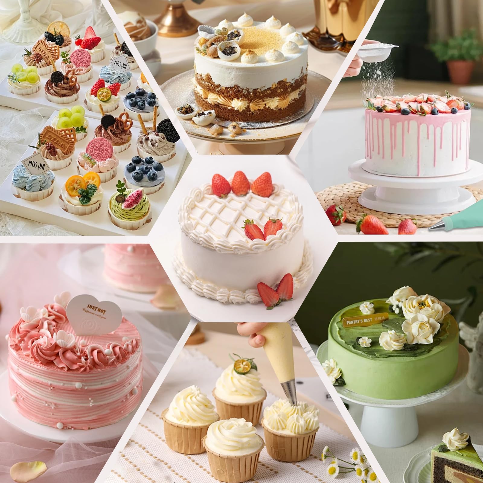 Kit de decoración de pasteles de 137 piezas, juego de decoración de pasteles con tocadiscos, herramientas de decoración de pasteles, 3 raspadores de pasteles, 2 espátulas, 32 bolsas pasteleras, para