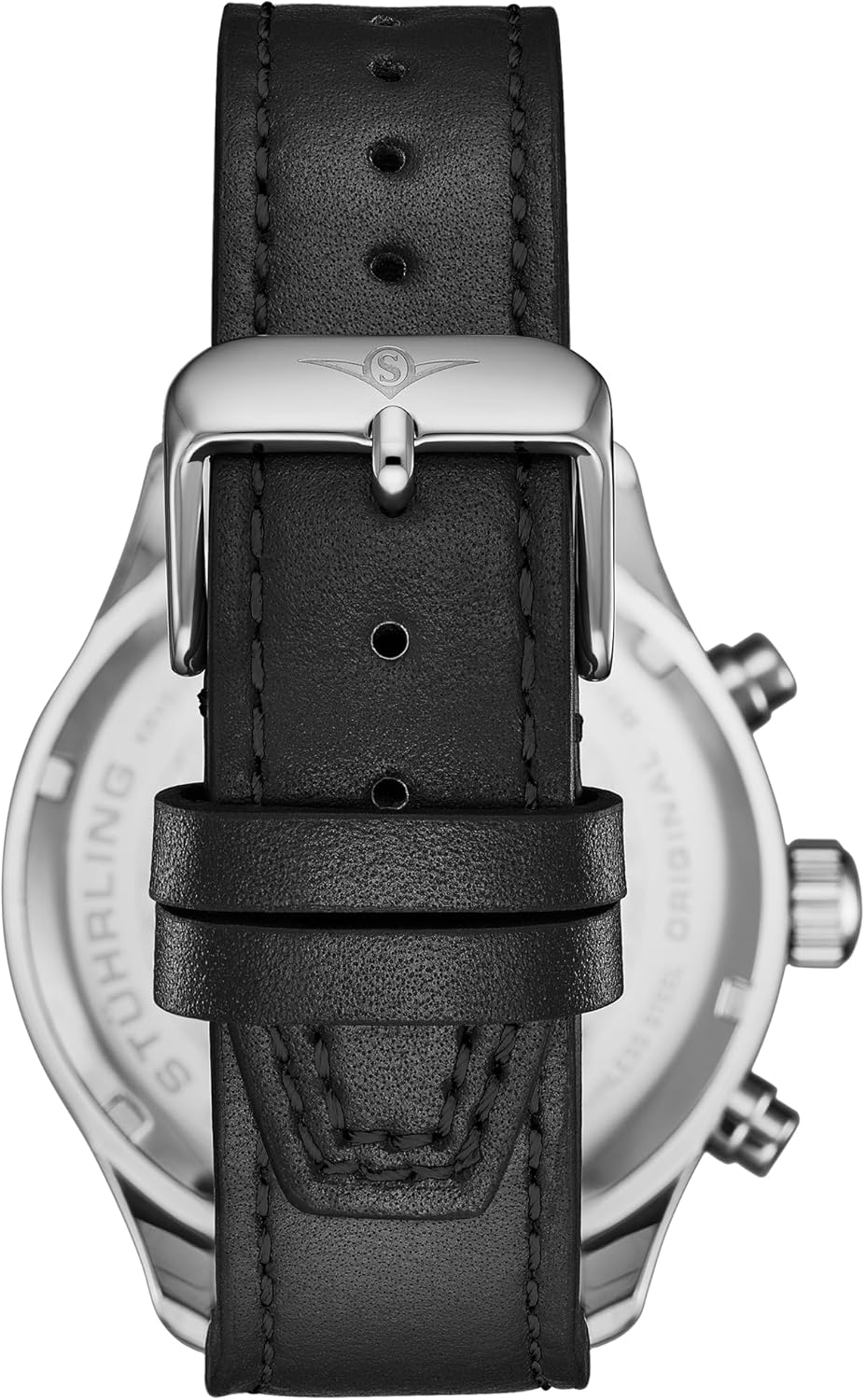 Stuhrling Original Navigator Chrono 4075 Men's Pilot Chronograph – Sunray Dial, Luminous Markers, Quartz, Mineral Crystal, Leather Strap, 50M Water Resistant