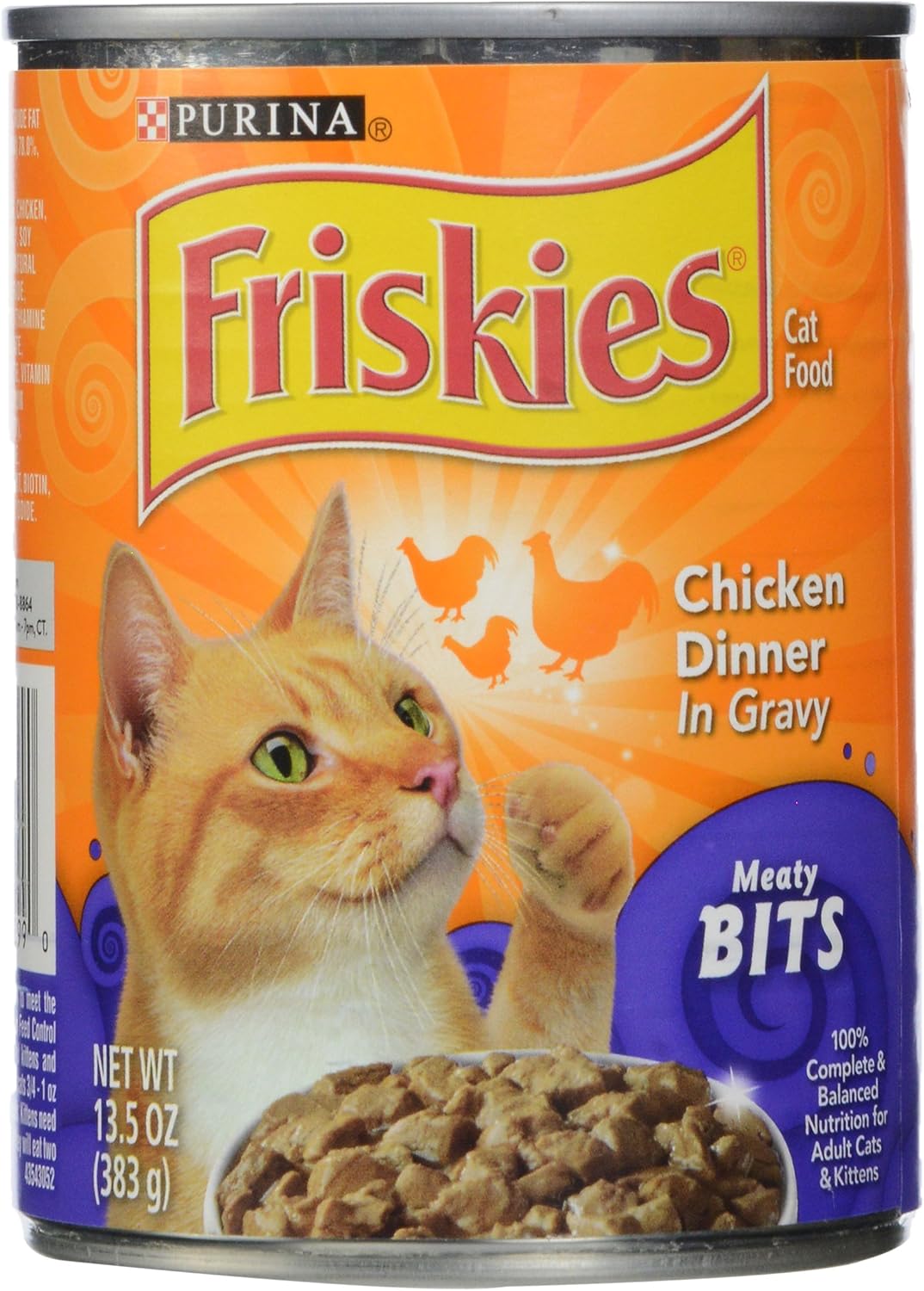 Purina 12-Pack Friskies Meaty Bits Chicken Gravy Wet Cat Food, 13.5-Ounce