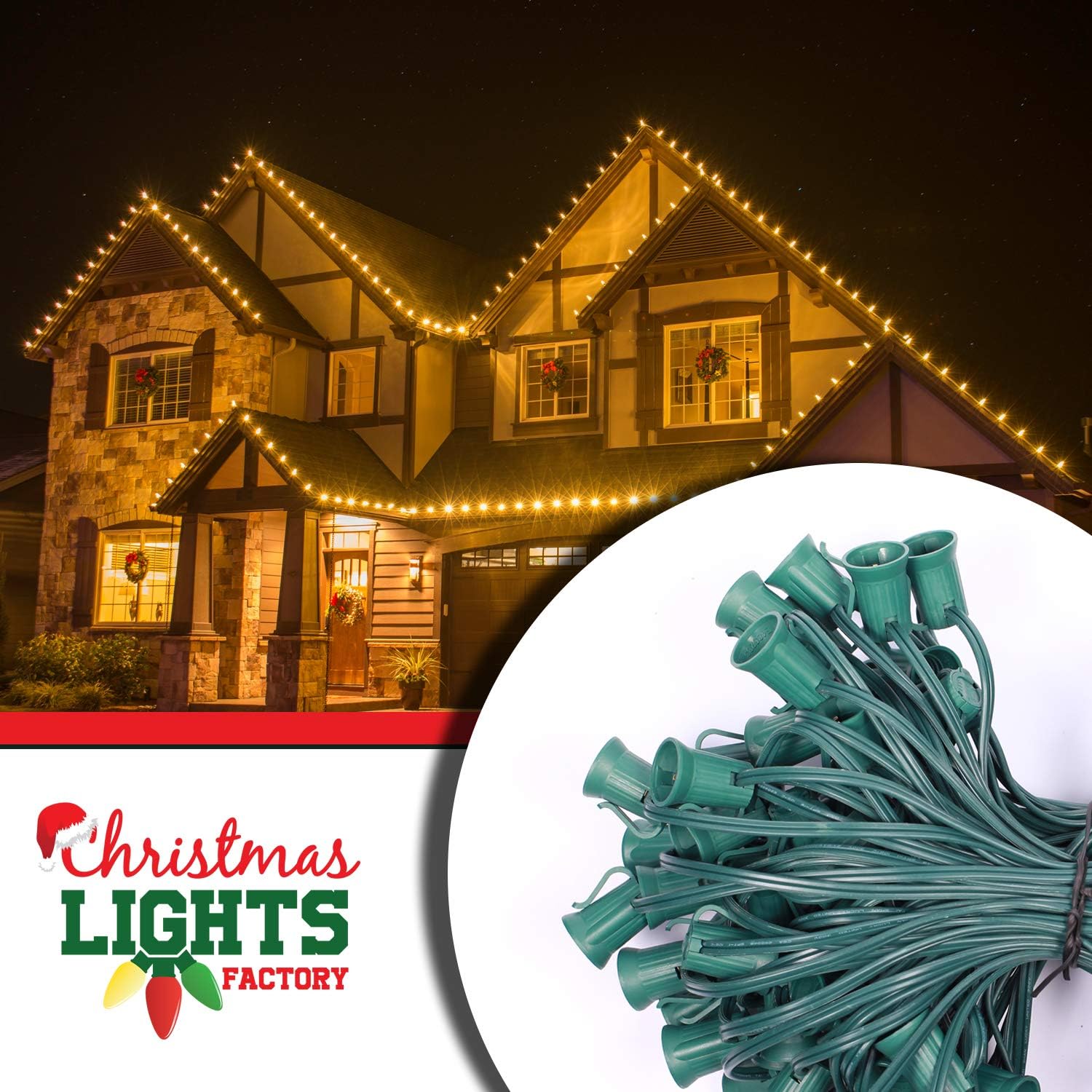 Best Deal Cheap 🛒 CHRISTMAS LIGHTS FACTORY - C7-12 Spacing- 1,000 FT Bulk Spool - SPT-1 Commercial-Grade - Socket Line/Stringer Line - Green Wire - 18 AWG 7 AMP. Create Your own Holiday Lighting Array. 🔥 Crazy Deals CHRISTMAS LIGHTS FACTORY - C7-12 Spacing- 1,000 FT Bulk Spool - SPT-1 Commercial-Grade - Socket Line/Stringer Line - Green Wire - 18 AWG 7 AMP. Create Your own Holiday Lighting Array.