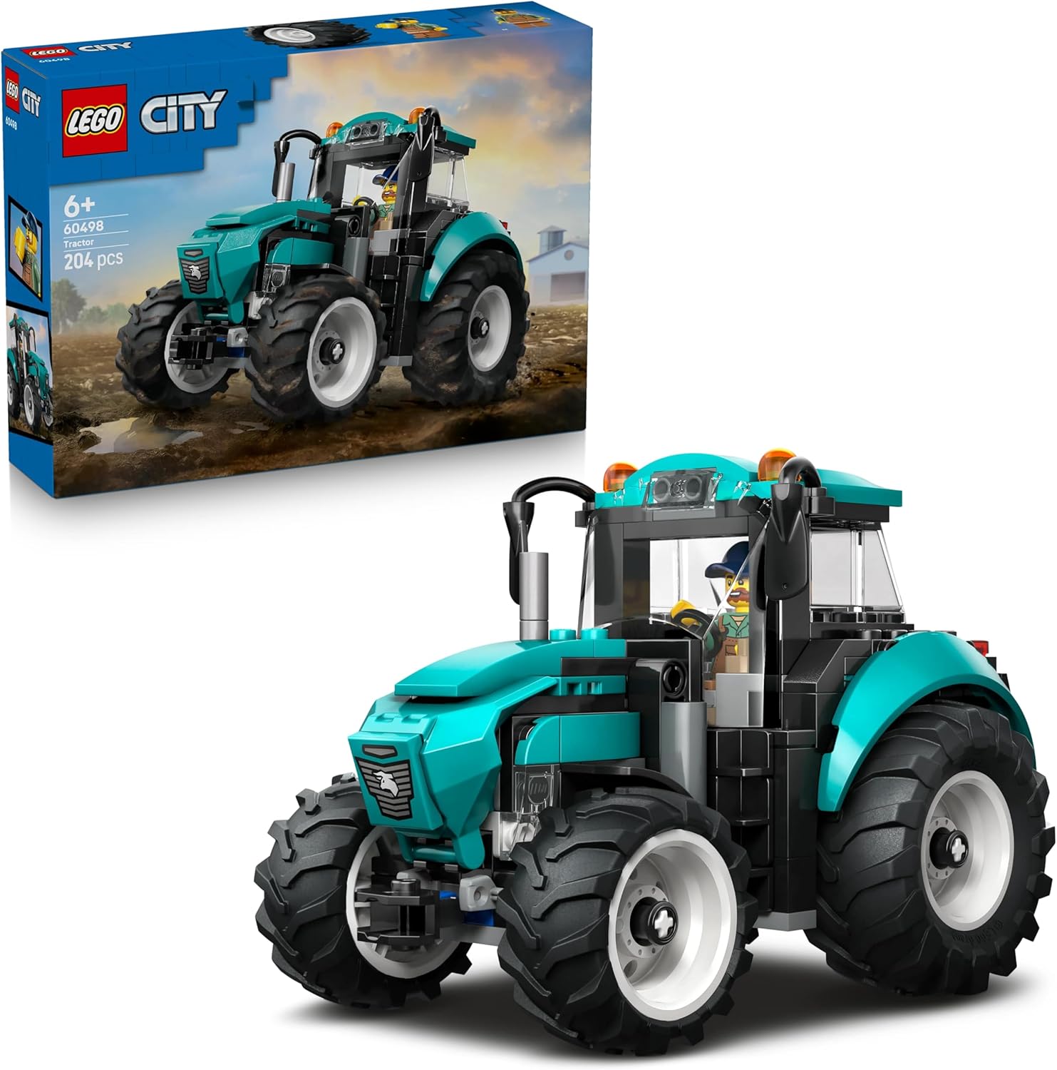 Lego 60498 City Tractor Toy, Birthday Present, Blocks, Educational, Boys, Girls, Children, 6, 7, 8, 9, Vehicle, Car, Mini Car, Interior, Fashionable