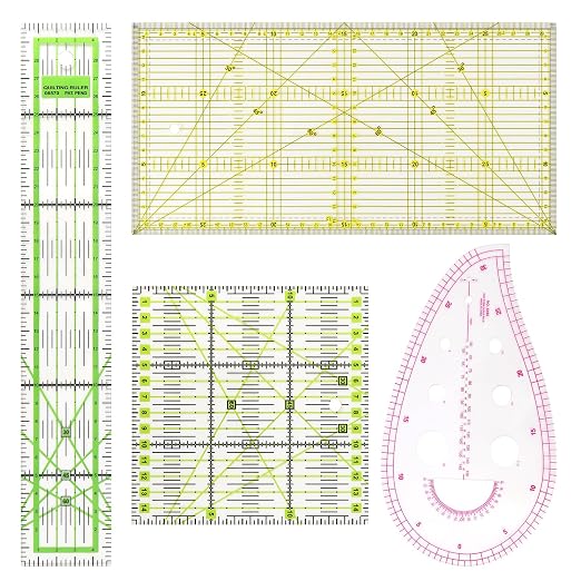 KXVXXV 4 piezas de regla de patchwork para costura, regla para costura y…