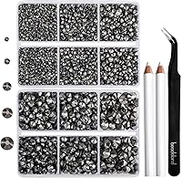 Vista 22 de 6736 piezas de diamantes de imitación termoadhesivos con parte trasera plana, diamantes de imitación AB transparentes para manualidades y ropa, 5