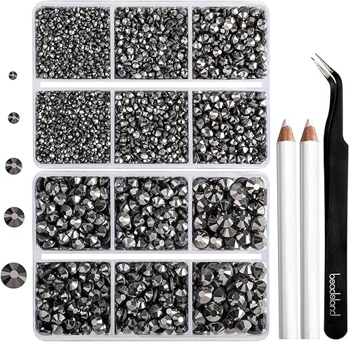 6736 diamantes de imitación termoadhesivos con parte trasera plana, diamantes de imitación azules para manualidades, ropa mixta de 5 tamaños,