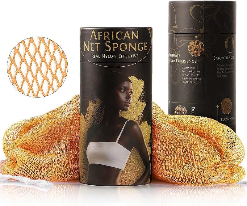 Esponja de rede africana SpiralScgv para banho na cor Orange