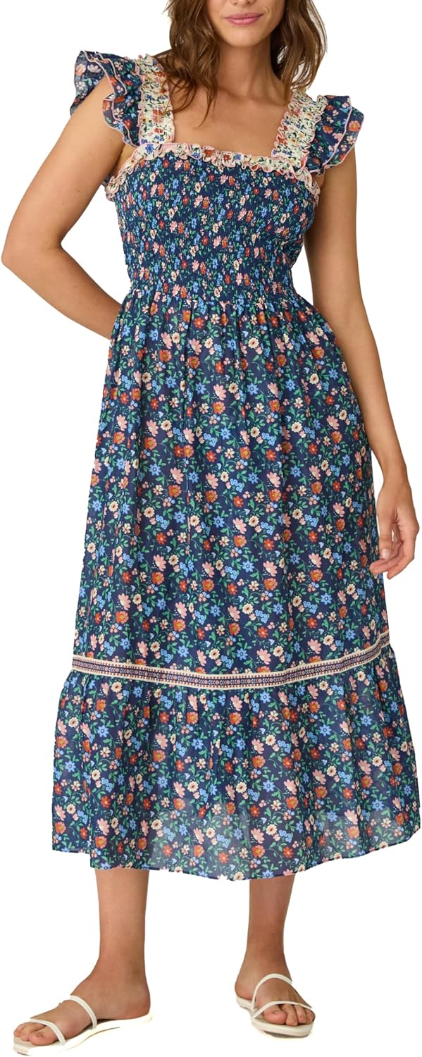 Shoshanna Women's Santana Floral Smocked Waist Midi