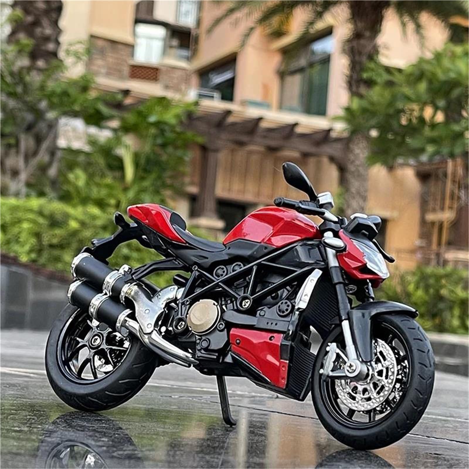 Modelo de Motocicleta Maqueta De Motocicleta 1/12 para Regalo Cumpleaños para Ducati Streetfighter V4 Juguetes Fundición A Presión, Vehículos Coleccionables, Pasatiempos(Rosso)