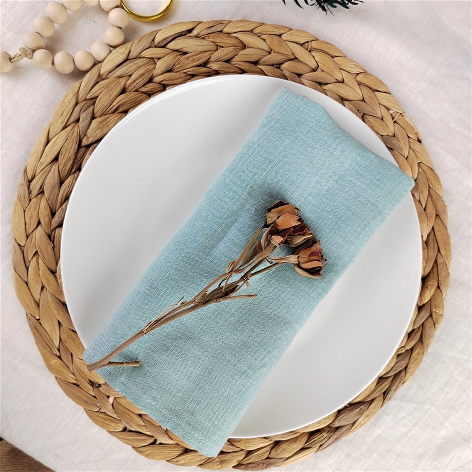 Cloth Napkins 6PCS 100% Linen Table Napkins,30x45cm Natural Material