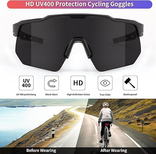 Miniatura 2 de FEISEDY Gafas de sol deportivas de ciclismo para hombres y mujeres, con protección UV400, para béisbol, pesca, golf, B0069