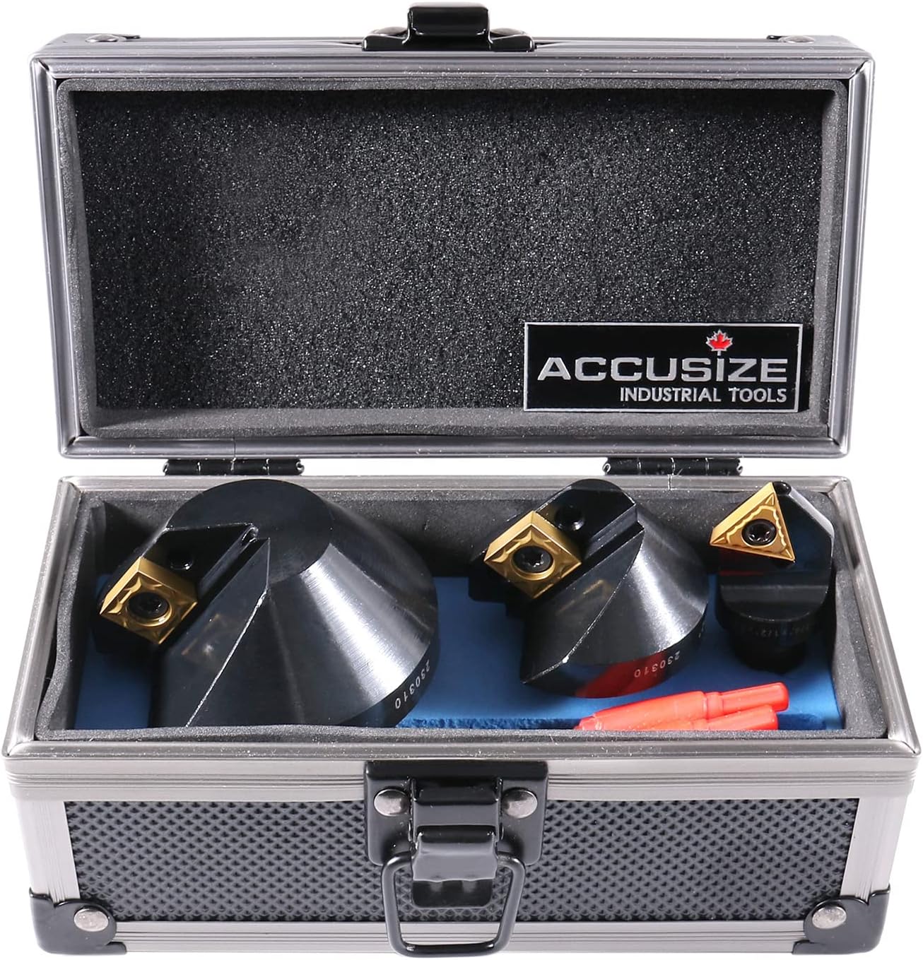 Accusize - 3 Pcs/Set Indexable Carbide Countersink Set 82 Degree, 1/4'', 1/2'', 1-1/4'', #0046-0982