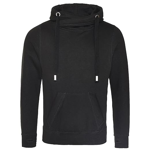 Awdis Hoods Mens Cross Neck Hoodie (L) (Jet Black)