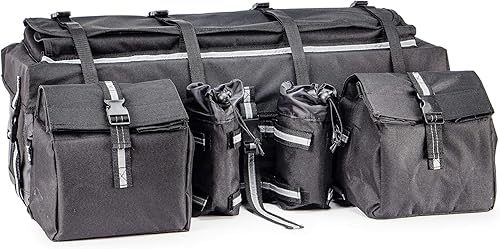 ATVPC - Juego de carga de almacenamiento para ATV, motocicleta, motos de nieve, color negro, resistente a la intemperie