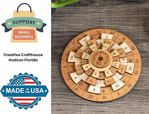 Miniatura 2 de Creative Crafthouse Safecracker 40 - Laser Engraved Math Puzzle for Teens - Handmade in the USA