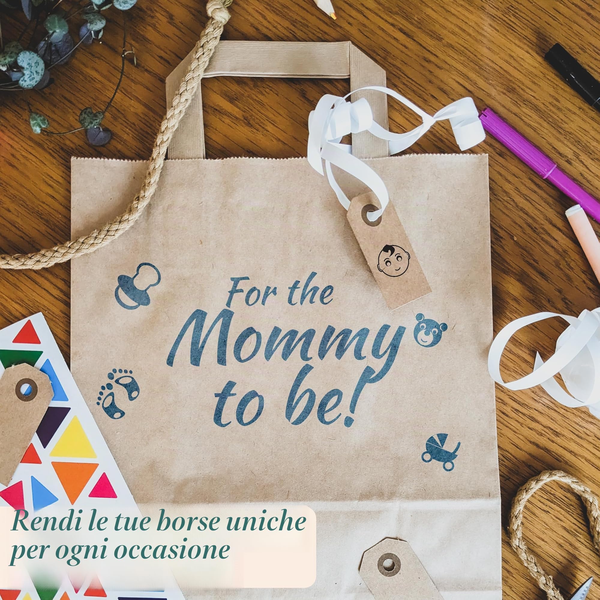 PACKY - Sacchetti Carta Con Manici 22x28x10 Cm - 250 Pezzi - Buste Carta | Ampia scelta