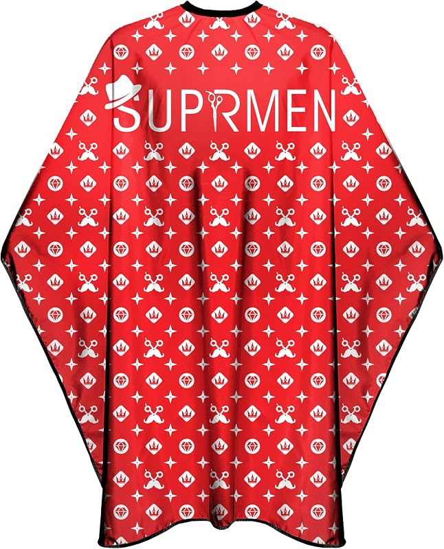 Barber Capes for Men Professional Haircut Capes with Snaps Salon Capes for Stylist -63"*56"(Red)