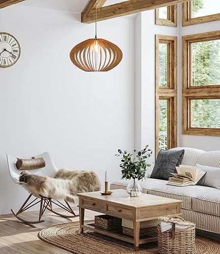 Miniatura 4 de Wood Pendant Light | Pendant Lighting | Modern Wood Chandelier | Hanging Lamp | Mid Century Modern Chandelier | Wooden Lampshade | Dezaart
