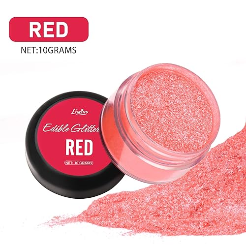 Miniatura 2 de Purpurina comestible  0.35 onzas (0.35 oz) de polvo comestible metálico de grado alimenticio para bebidas, decoración de pasteles, hornear, polvo