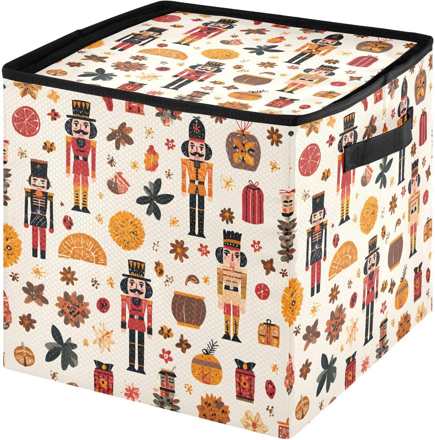 Christmas Ornament Storage Box, Christmas Nutcrackers, Holiday Decoration Storage Organizer with Adjustable Dividers, Stores up to 64 Ornaments 3-Inch