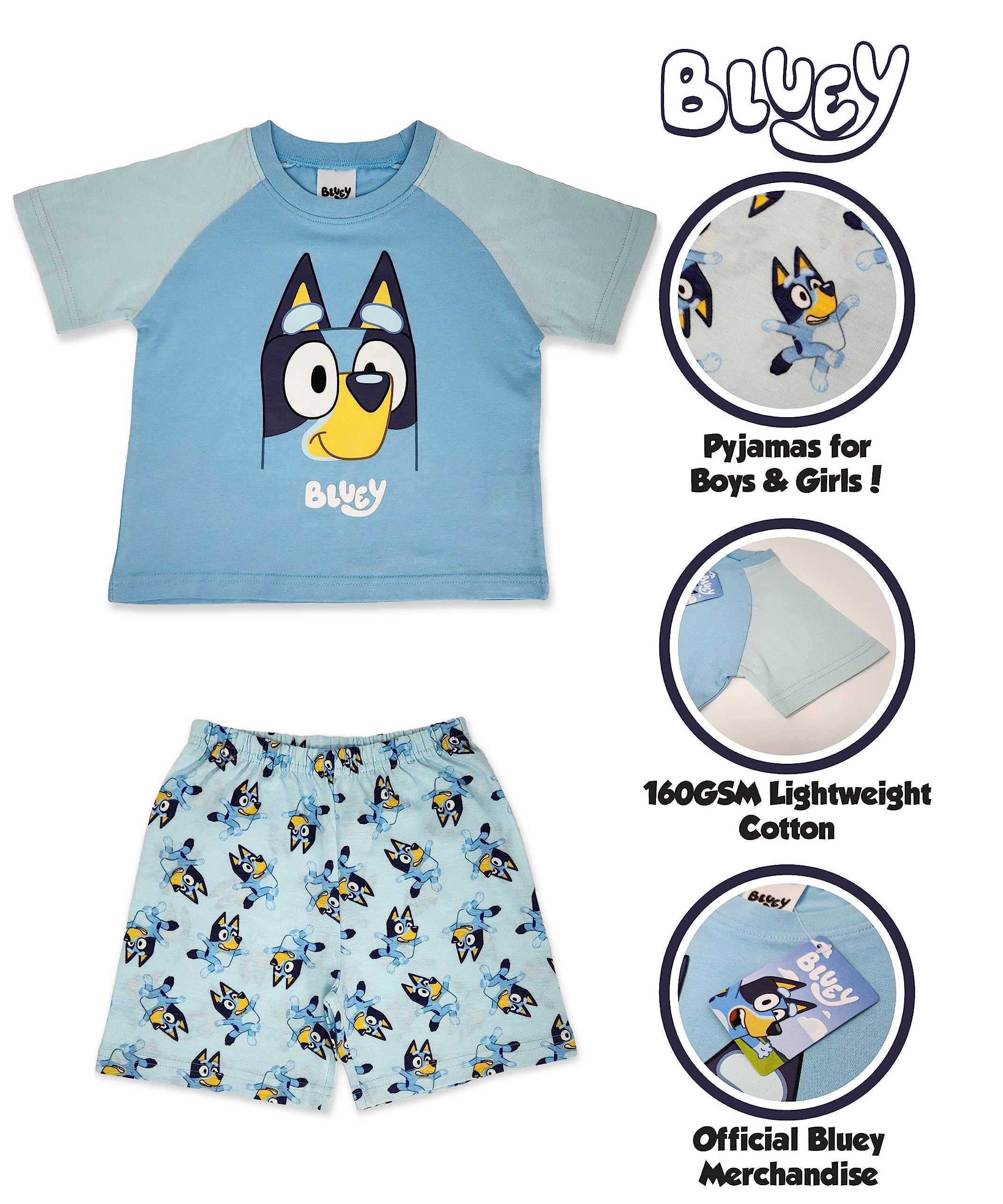 BlueY or Bingo Short 100% Cotone Raglan Pigiama