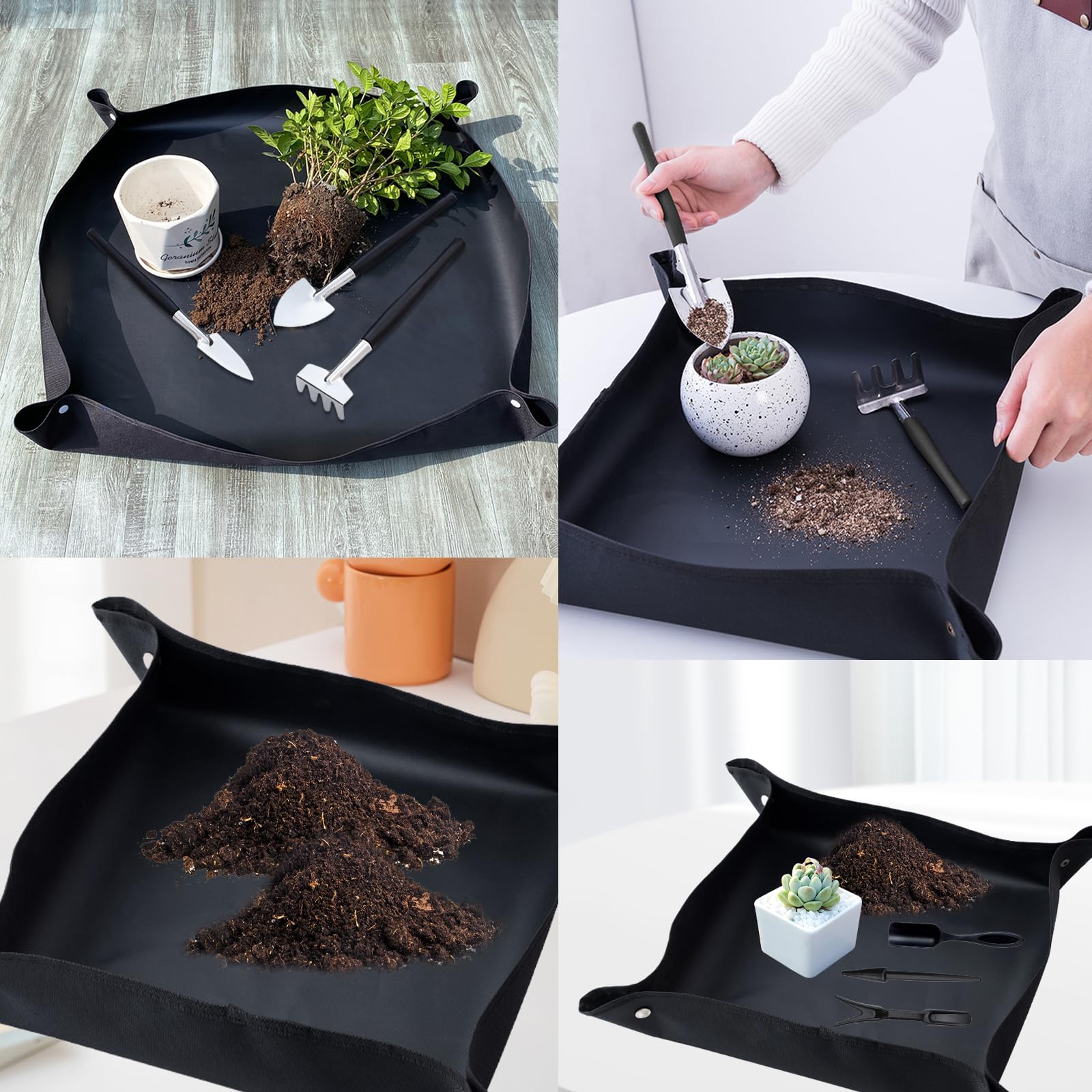JOYBOY Juego de Herramientas de Jardín,Mini Herramientas de Jardinería,Estera para Plantas de Jardín,Kit de Jardinería Bolsa de Jardín,Herramientas para Plantas Suculentas Set,Herramientas Bonsai Kit