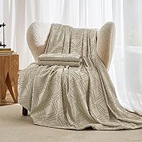 Vista 9 de JELLYMONI Funda de Edredón Tamaño King Color Caqui - Juego de Funda de Edredón Bohemio de 3 Piezas a Cuadros de Poliéster con Mechones Tejido