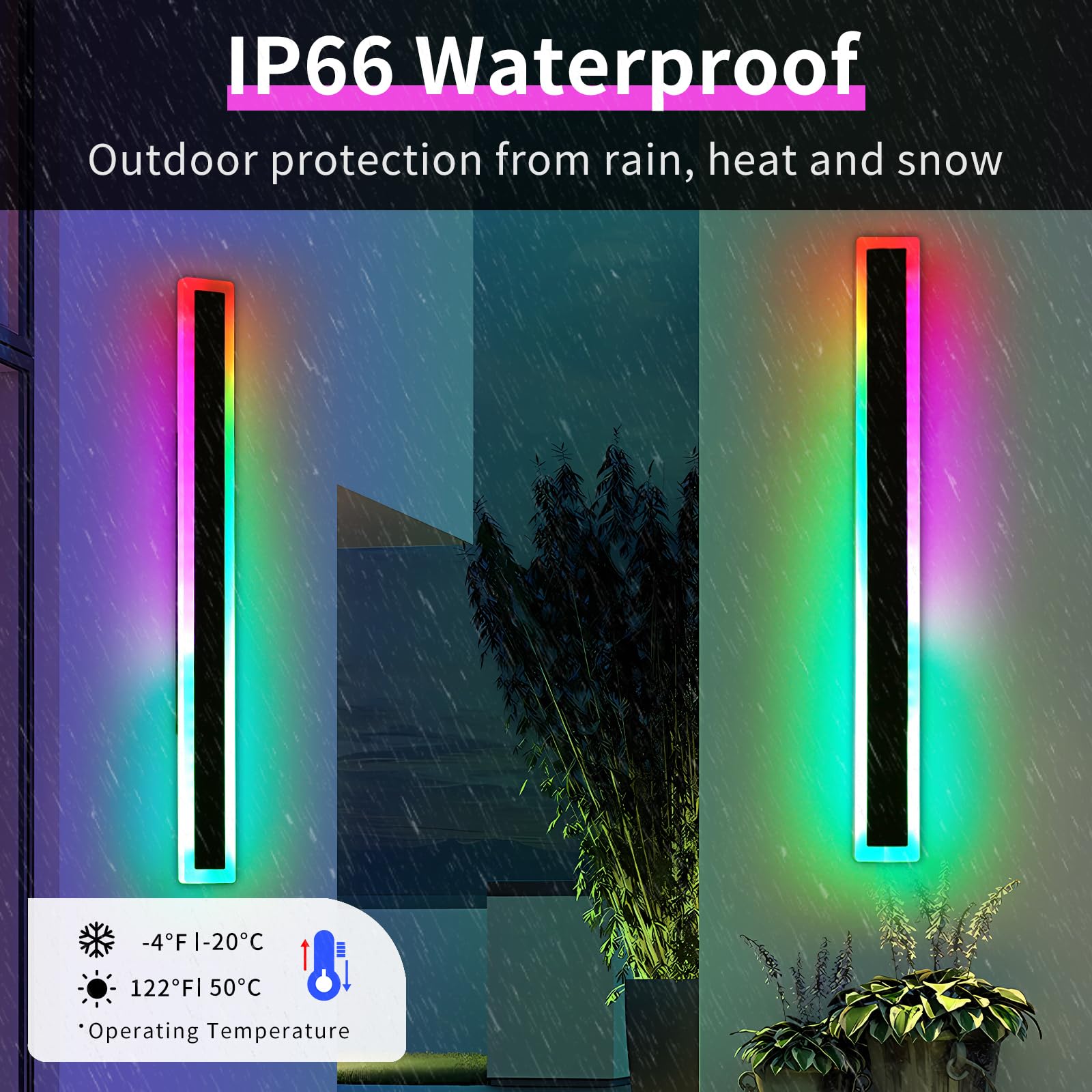 47inch Modern Wall Lights Outdoor, 10 Colour Variations