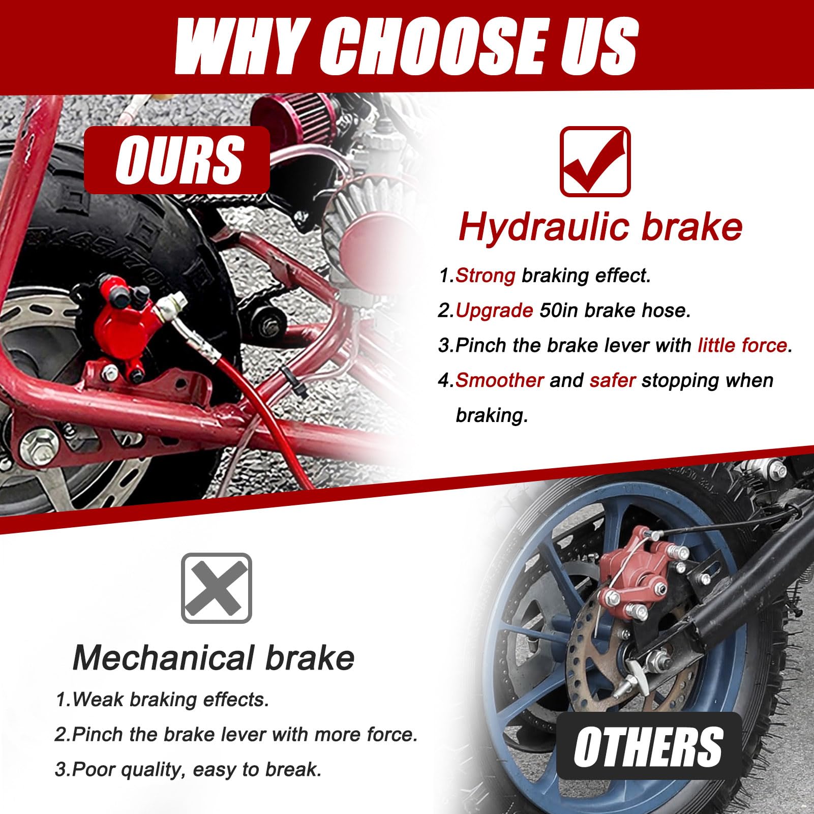 Mini Bike Parts Hydraulic Brakes For Mini Bike GREHUA Upgraded Mini ...