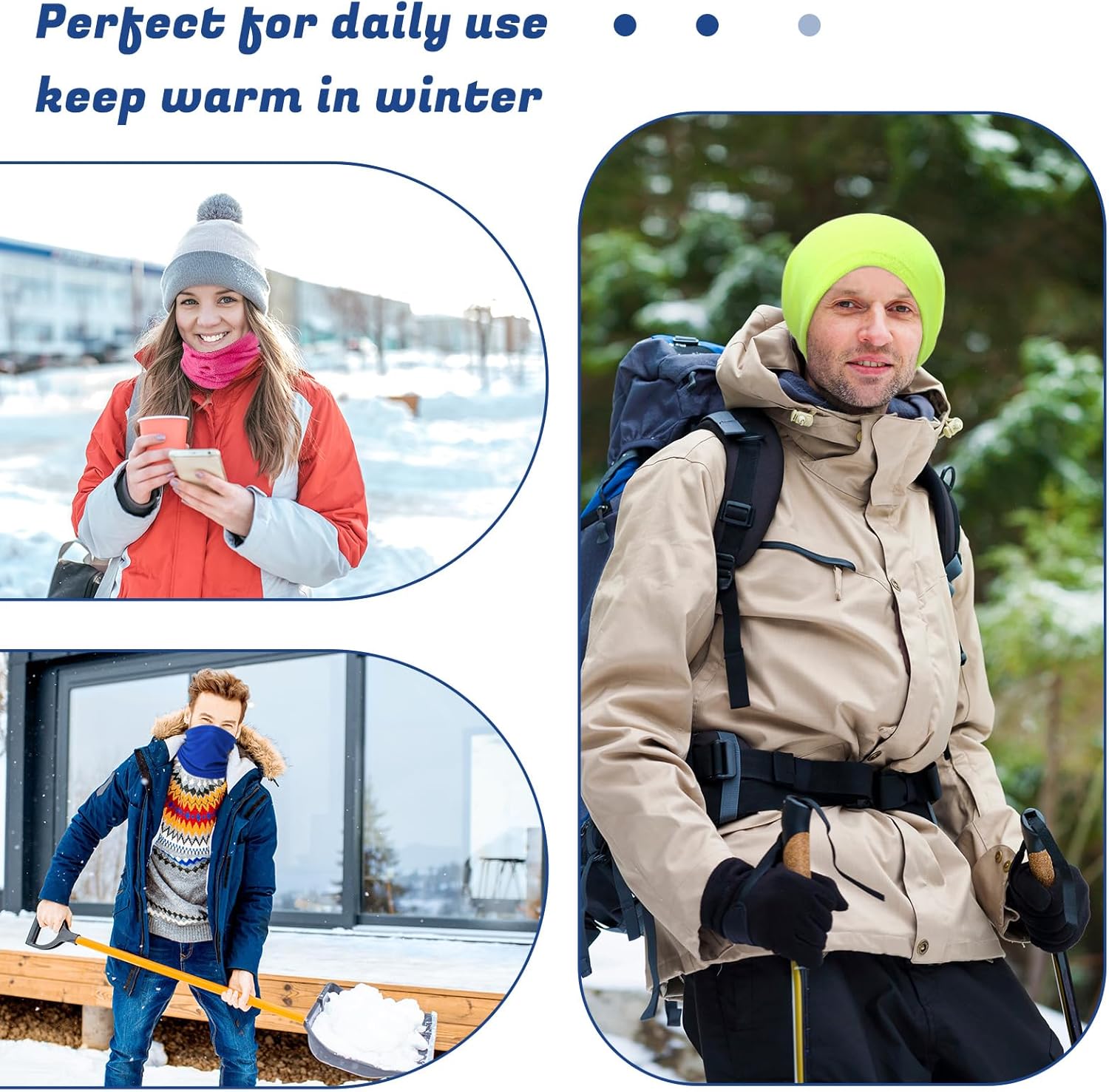 Handepo 20 Pcs Winter Fleece Neck Warmer Gaiter Bulk Windproof Scarf Mask Cover with Drawstring for Men Women Homeless - Image 4