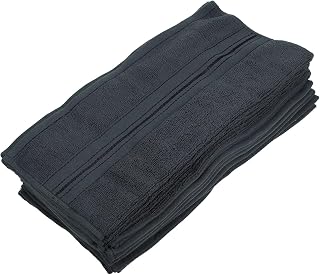 OUNONA 12pcs Cotton Face Towel Washcloth Set, Ultra Soft, Dark Grey, for Sensitive Skin, Bathrooms and Gyms, Facial Cleaning Cloths