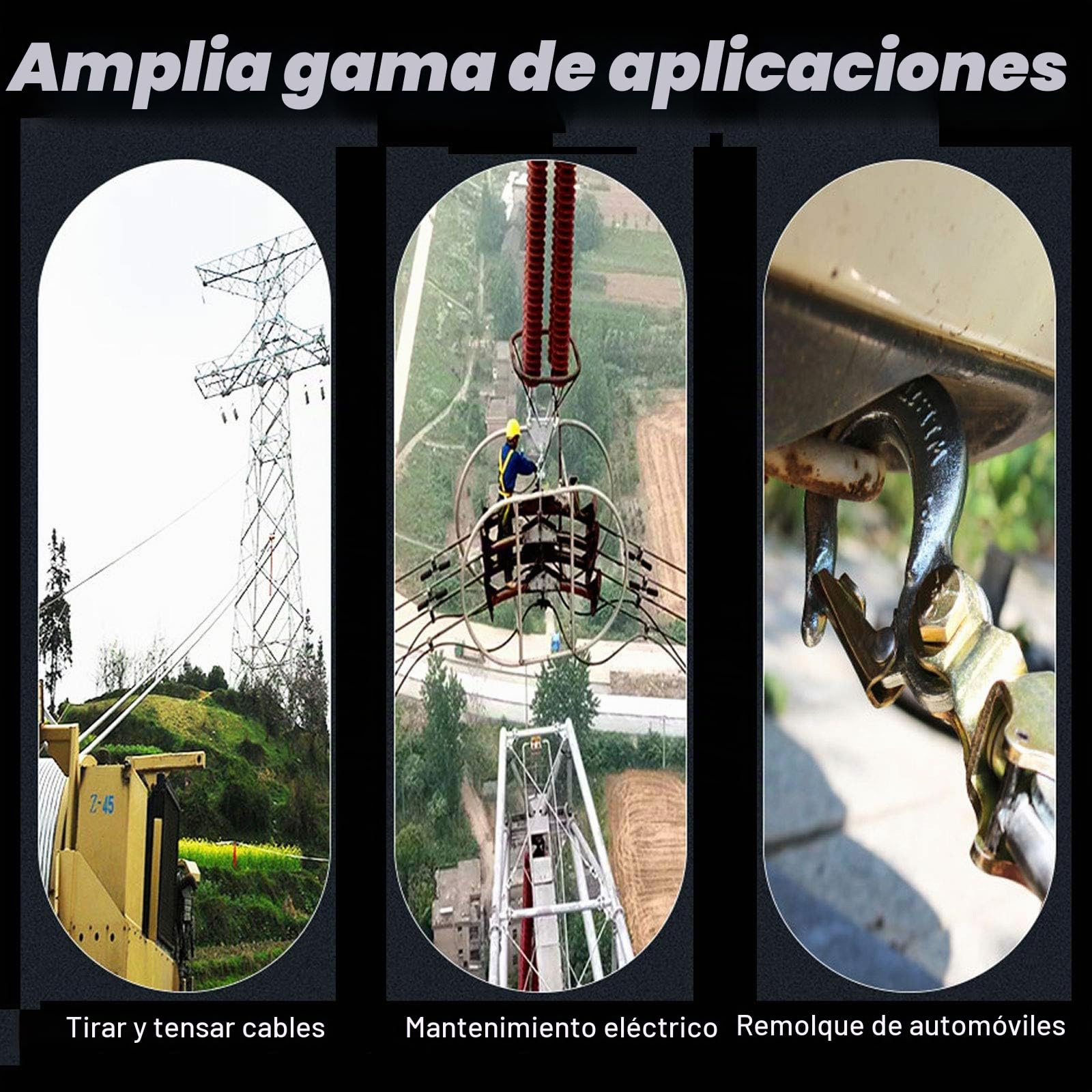 Cabrestante Manual, Trinquete Palanca con 2 Ganchos, Polipasto Manual de Tracción para Usarse en Camionetas,Remolques u Otras Aplicaciones Móviles, Carga: 2T/3T/4T